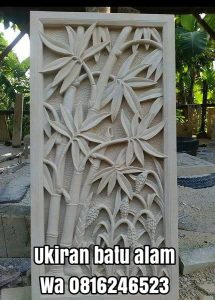relief batu ukiran bambu 50x100